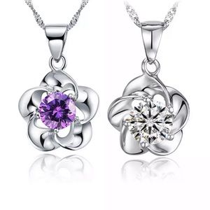 925 stamps sterling silver Cz necklace